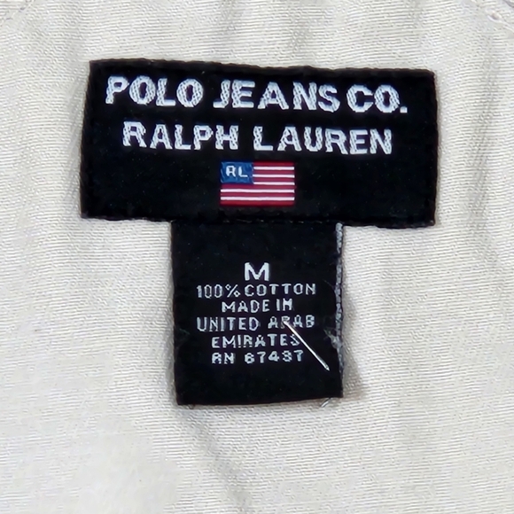VINTAGE POLO RALPH LAUREN KHAKI OVERALLS SIZE MEDIUM - Picture 4 of 9
